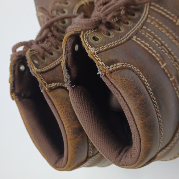 Doc Martens Quincy Chunky Leather Boots Size 12M Brown 90s Y2K Unisex - Picture 7 of 14